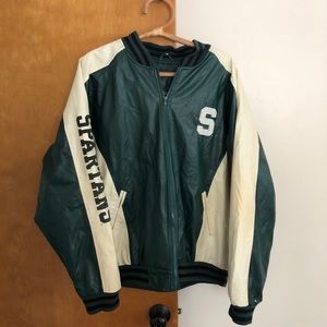 Vintage Michigan State Leather Bomber Jacket